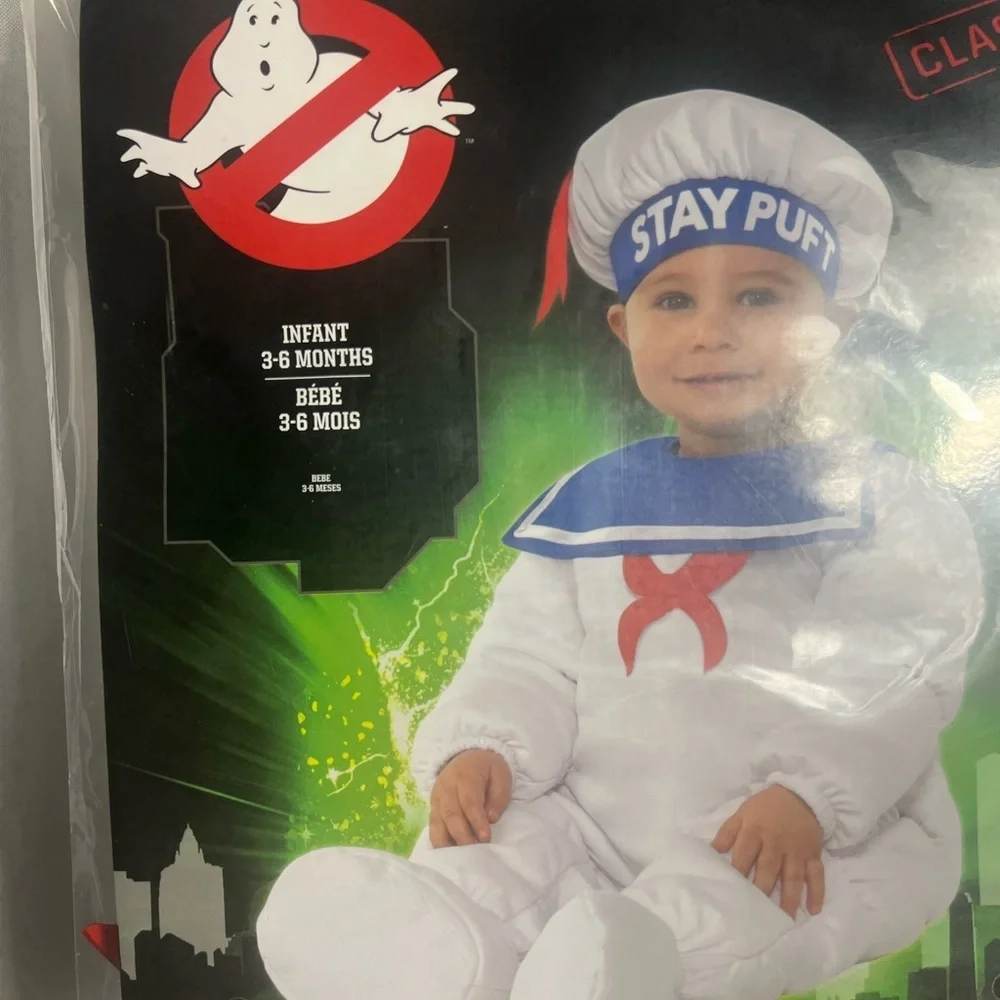 Ghostbusters Stay Puft Infant 3-6 Months Halloween Costume NWT - Picture 2 of 7